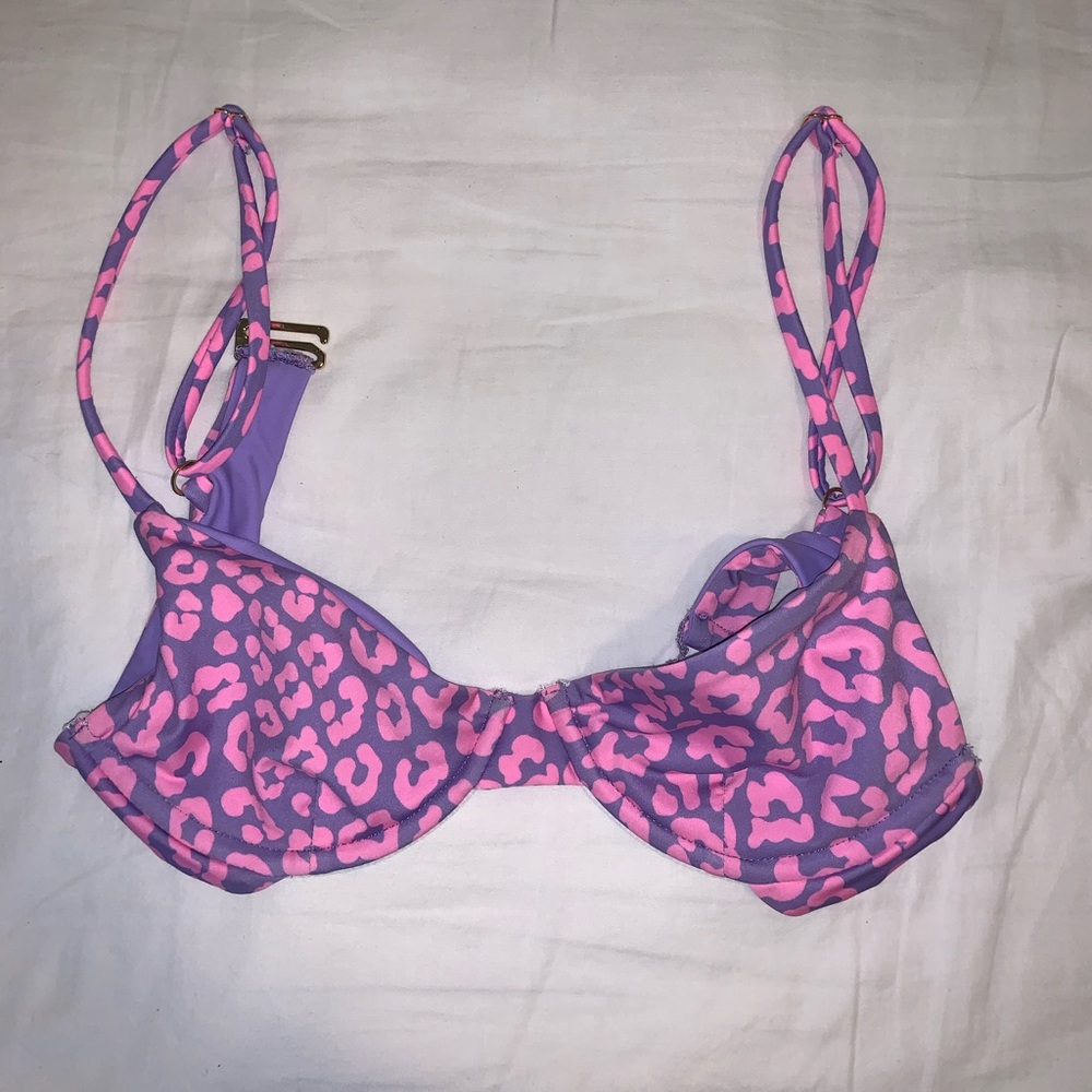 Beach Riot purple leopard Camilla bikini top